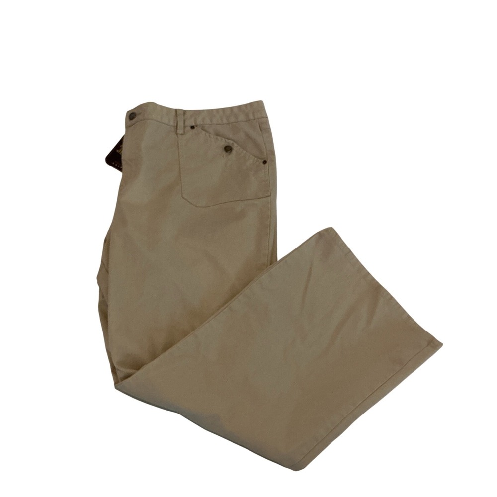 Zana Di Premium Women's Wide Leg Denim Jeans Khaki Size 26 NEW 46x31